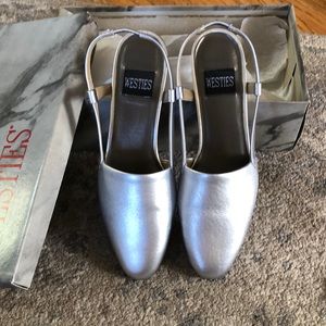 Silver low heel